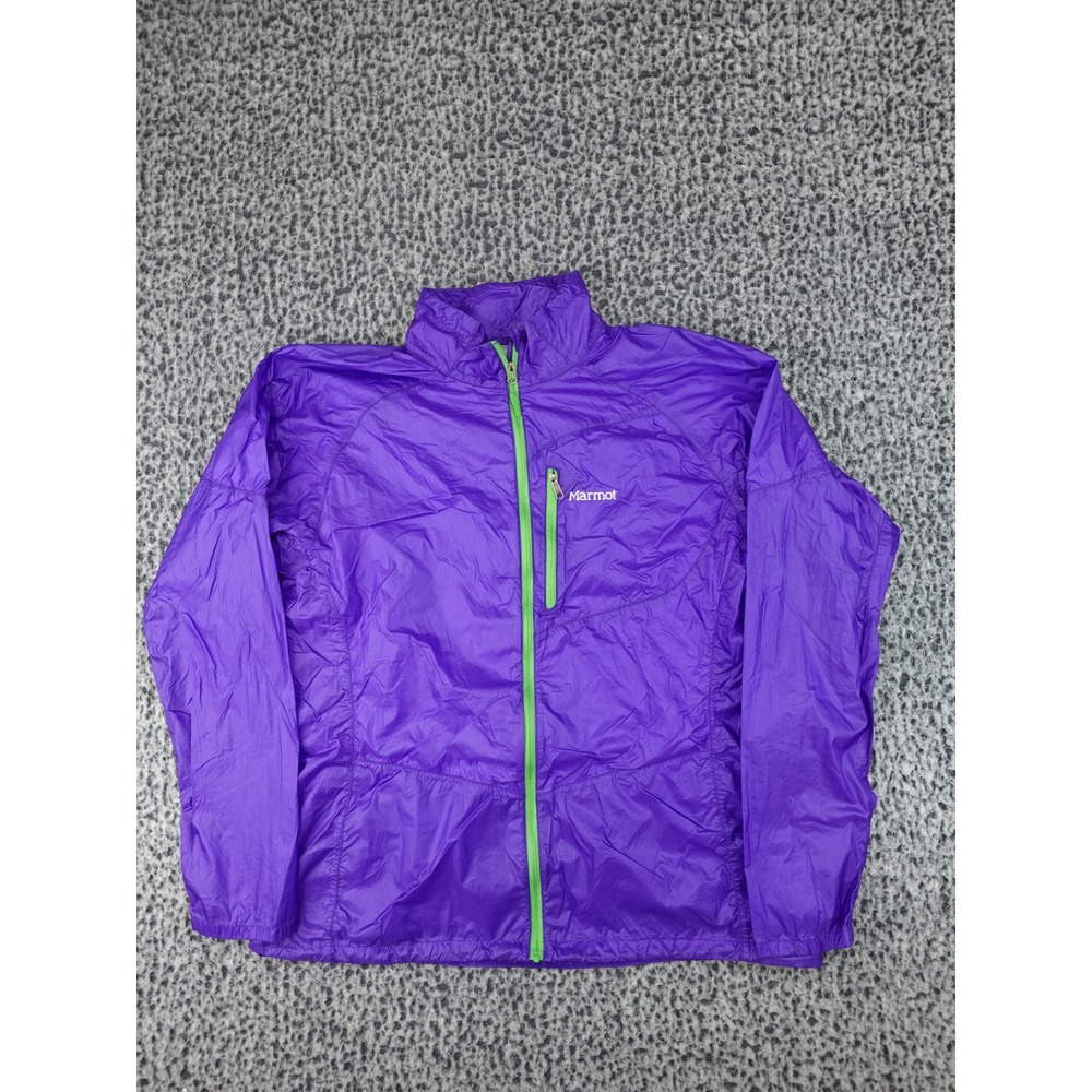 Marmot Windbreaker Jacket Mens XL Purple Lightweight Full Zip Mesh Lined